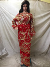 Load image into Gallery viewer, Beautiful High Grade Velvet Heavy Beaded George Wrapper with Net Blouse - VG018