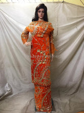 Load image into Gallery viewer, Beautiful High Grade Velvet Heavy Beaded George Wrapper with Net Blouse - VG018