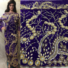 Load image into Gallery viewer, Beautiful High Grade Velvet Heavy Beaded George Wrapper with Net Blouse - VG018