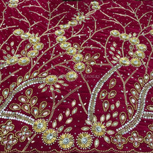 Load image into Gallery viewer, Beautiful High Grade Velvet Heavy Beaded George Wrapper with Net Blouse - VG018