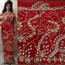 Load image into Gallery viewer, Beautiful High Grade Velvet Heavy Beaded George Wrapper with Net Blouse - VG018