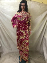 Load image into Gallery viewer, Beautiful High Grade Velvet Heavy Beaded George Wrapper with Net Blouse - VG018