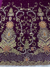 Load image into Gallery viewer, Velvet Fabric Trending Indian African George wrapper set for Bella Bride - VG024