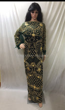 Load image into Gallery viewer, BLACK Velvet New Design Heavy Beaded Designer George Wrapper With Blouse- VG034