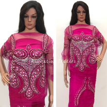 Load image into Gallery viewer, Gloomy Pink With Heavy Rhinestone Work Designer Blouse Patch - AB1003
