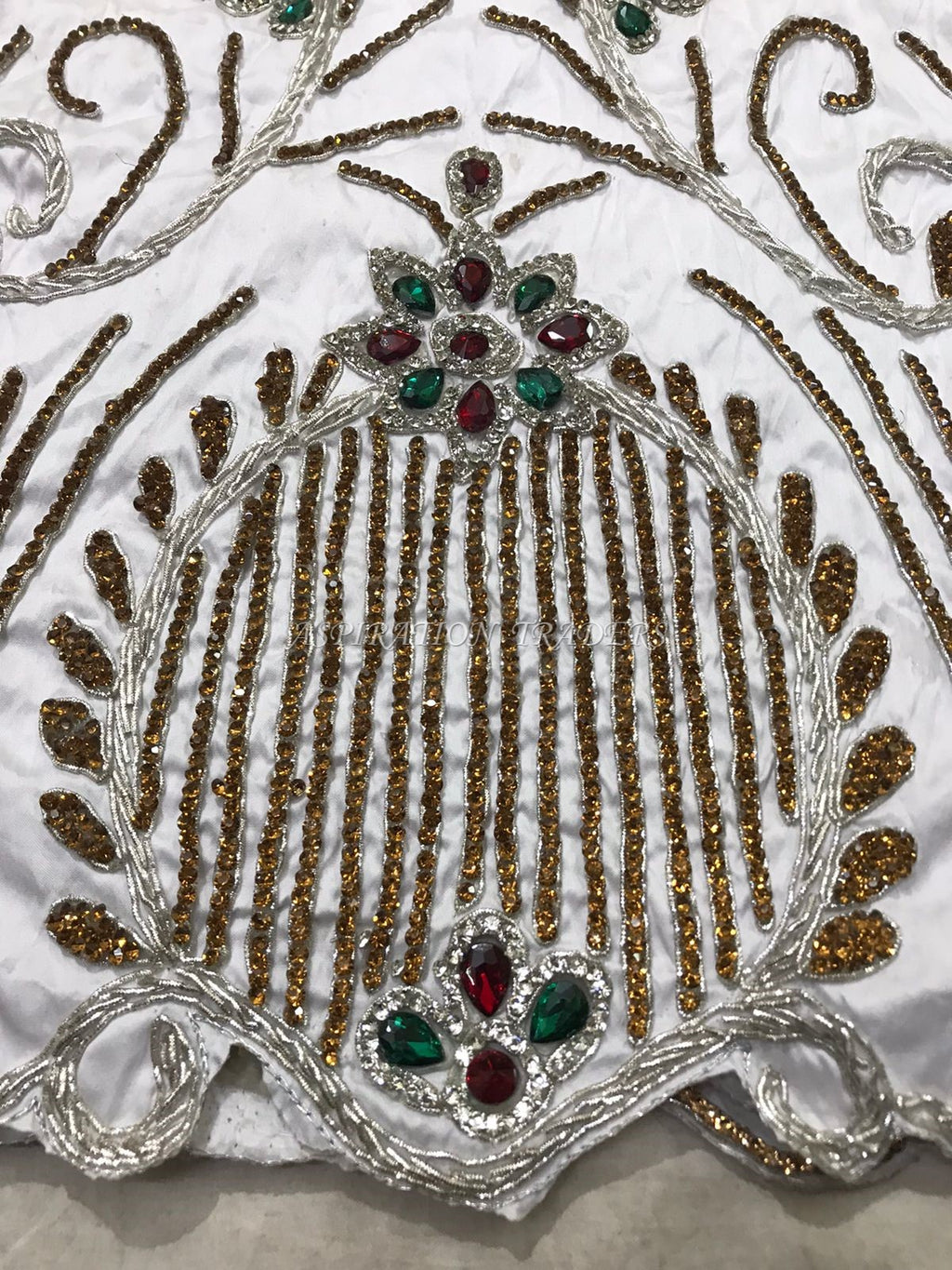 GOLDEN Rhinestone Applique Applique on Taffeta fabric - AP043