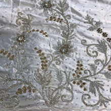 Load image into Gallery viewer, Super Sparkle Silver Rhinestone Full Length Bridal Applique on satin fabric - AP044
