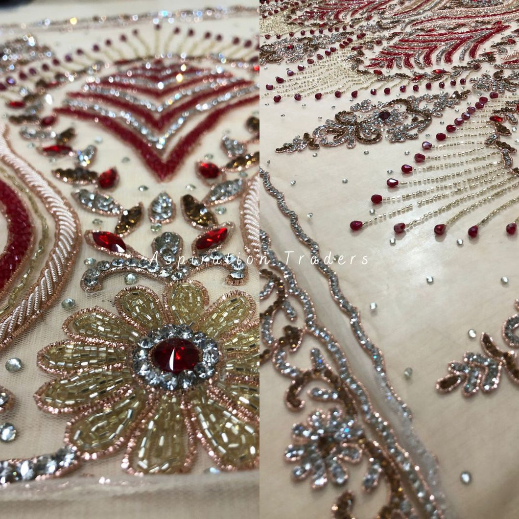 Gorgeous and unique look with the Designer Crystal Stone Gold Applique - AP050