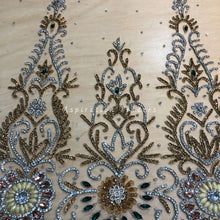 Load image into Gallery viewer, Gorgeous Designer contrast green Crystal Stone Gold Applique - AP052
