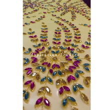 Load image into Gallery viewer, Glamorous Gold Designer Crystal Stone work Applique Design - AP061
