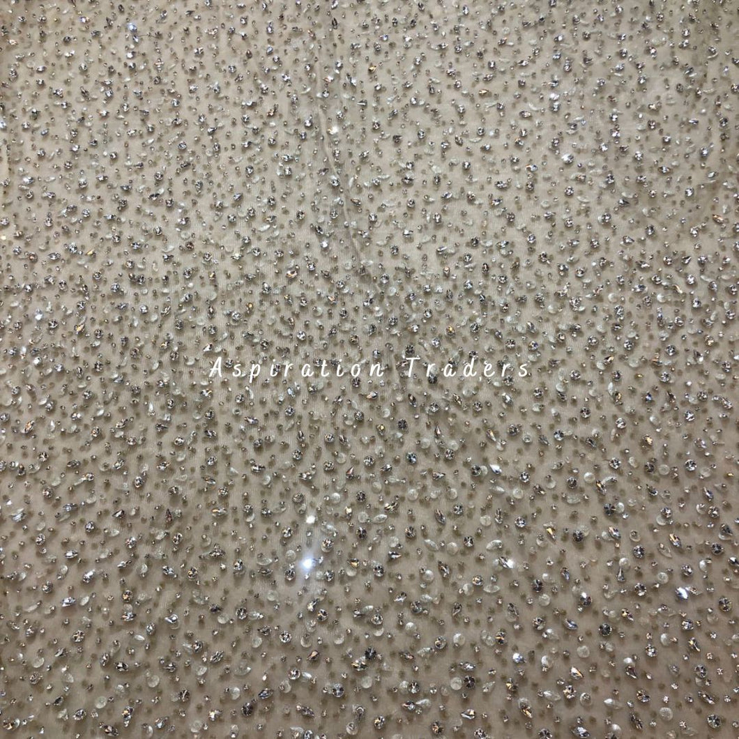 Oppulent Designer Gold Applique with pearls and stones  - AP069