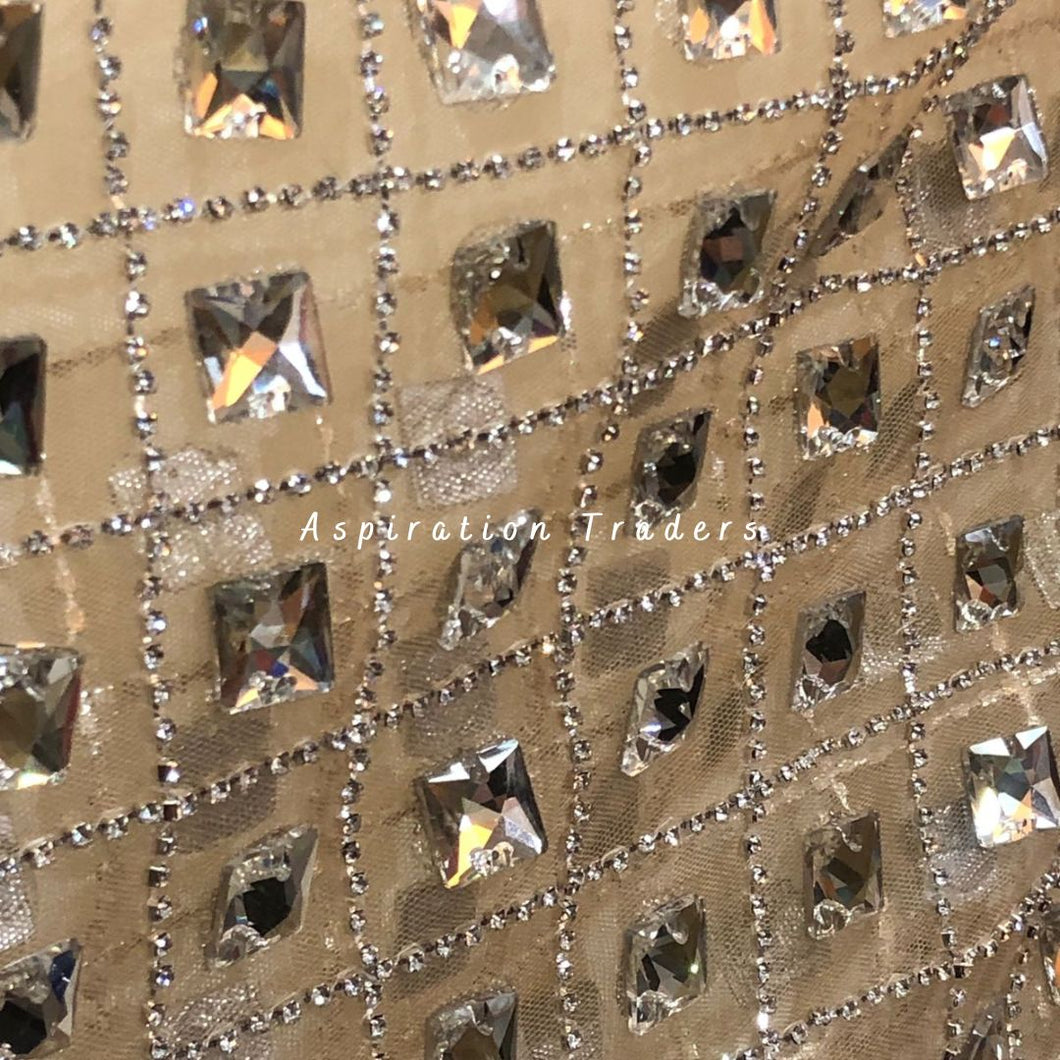 Gorgeous Designer Gold Applique with stones - AP070
