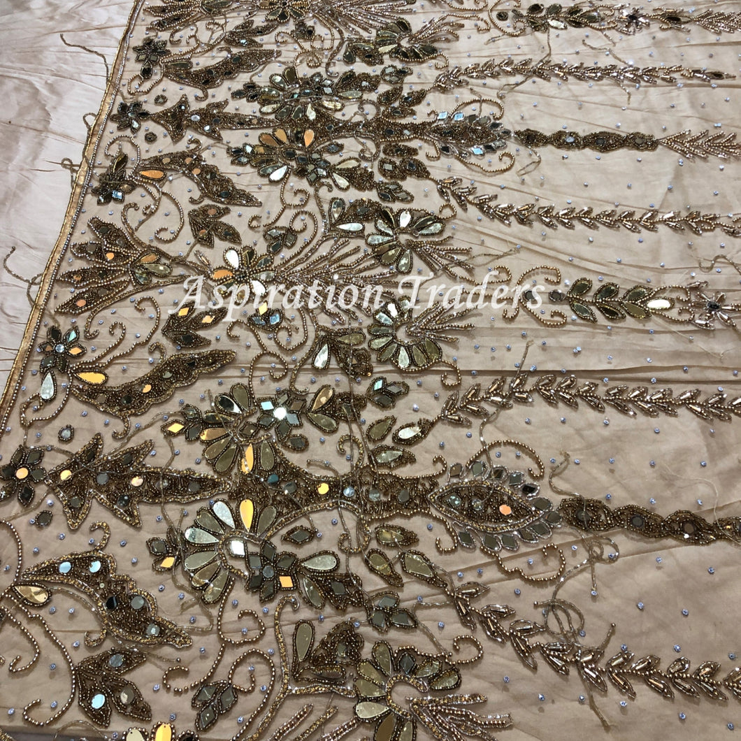Eye Catching Acrylic Mirror with Heavy Gold Work Applique Designer Set AP073