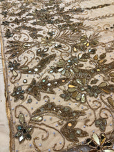 Load image into Gallery viewer, Eye Catching Acrylic Mirror with Heavy Gold Work Applique Designer Set AP073

