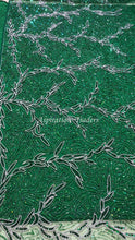 Load image into Gallery viewer, Gloomy Nigerian Green with Silver Beaded work Designer set of Applique  AP077
