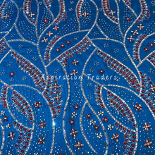 Load image into Gallery viewer, Tranquil Turquoise Blue Applique with Red &amp; silver Stone Work Designer set  - AP081
