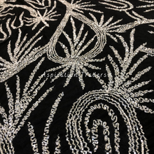 Load image into Gallery viewer, Edgy Black Heavy Sequined French Beaded work Applique Design - AP106
