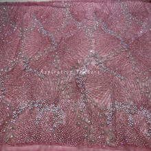 Load image into Gallery viewer, Luxurious Onion Pink Crystal Stone Bling Beaded  Designer Applique Set - AP116
