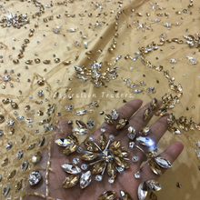 Load image into Gallery viewer, Bold Black Heavy Crystal Stone Beaded Designer Applique Set - AP117
