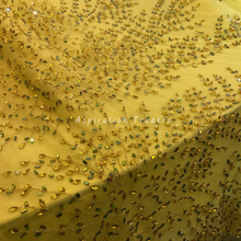 Load image into Gallery viewer, Flaming Yellow Multi Crystal Stone Beaded Designer Applique Set - AP119
