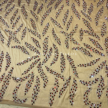 Load image into Gallery viewer, Glistening Chicoo Gold With Red Crystal Stone Beaded Designer Applique Set - AP120

