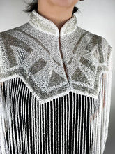 Load image into Gallery viewer, Beaded burlesque Firnges hand made poncho - BDP005
