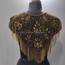 Load image into Gallery viewer, Gorgeous Gold beaded Ponchos cape with stone work - BDP006
