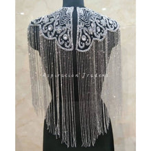 Load image into Gallery viewer, Stunning White beaded Ponchos cape with stonework  - BDP009
