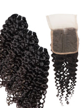 Load image into Gallery viewer, Curly Hair Extension - 3 Bundles + 1 Closure
