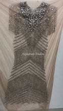 Load image into Gallery viewer, Champagne Gold Heavy beaded work With Fringes Designer Dress DD 106
