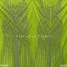 Load image into Gallery viewer, Lime Green Color Front Back Panel Party Wear Designer Dress DD107
