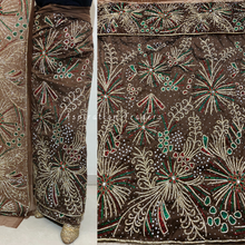Load image into Gallery viewer, Surreal Brown Red &amp; Green Shiny Crystal Stone Beaded George Wrapper Set - HBDG181
