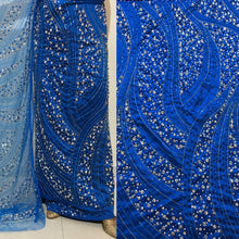 Load image into Gallery viewer, Turquoise Blue Heavy diamonds Crystal Stone Beaded George Wrapper Set - HBDG183
