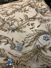 Load image into Gallery viewer, Magenta Crystal stone beaded Applique Design - AP055
