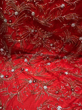 Load image into Gallery viewer, Magenta Crystal stone beaded Applique Design - AP055
