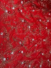 Load image into Gallery viewer, Magenta Crystal stone beaded Applique Design - AP055
