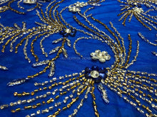 Load image into Gallery viewer, Magenta Crystal stone beaded Applique Design - AP055
