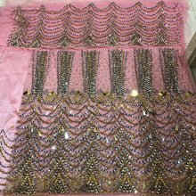 Load image into Gallery viewer, Exclusive Nigerian Unique Fringes Designer Net Lace George wrapper Set for IGBO Bride - NLDG145
