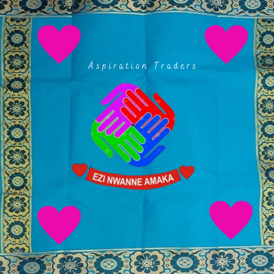 Sky Blue Hand Logo Intorica with Digital Print Machinery Logo work  - 1030