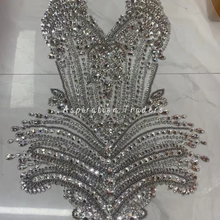 Load image into Gallery viewer, Breathtaking  Silver Heavy Hand Crafted Exquisite French Beaded Bodice Designer Dress MDD04
