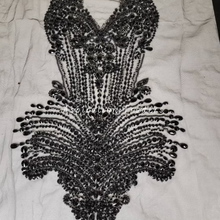 Load image into Gallery viewer, Breathtaking  Silver Heavy Hand Crafted Exquisite French Beaded Bodice Designer Dress MDD04
