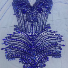 Load image into Gallery viewer, Breathtaking  Silver Heavy Hand Crafted Exquisite French Beaded Bodice Designer Dress MDD04

