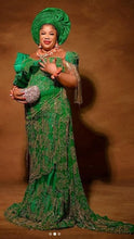 Load image into Gallery viewer, Fushia Pink Fringes Design Net Lace Designer African George Wrapper set - NLDG058
