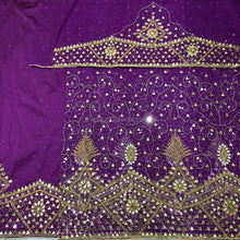 Load image into Gallery viewer, Nigerian bridal wear stone work Net Lace Designer George Wrapper Fabric with blouse - NLDG140
