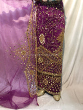 Load image into Gallery viewer, Nigerian bridal wear stone work Net Lace Designer George Wrapper Fabric with blouse - NLDG140
