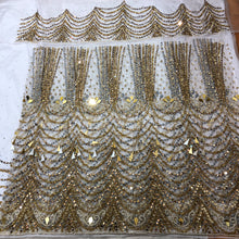 Load image into Gallery viewer, Exclusive Nigerian Unique Fringes Designer Net Lace George wrapper Set for IGBO Bride - NLDG145
