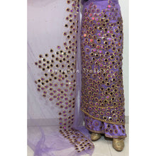 Load image into Gallery viewer, Dreamy Lilac Heavy Beaded Designer African George wrapper set - NLDG161
