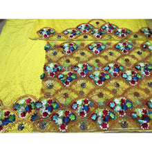 Load image into Gallery viewer, Vibrant Yellow Net Lace Designer George - NLDG187

