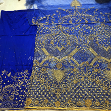 Load image into Gallery viewer, Opulent Wine Net Lace Designer George Wrapper with Blouse-  NLDG197
