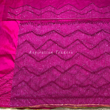 Load image into Gallery viewer, Beautiful Pink Heavy Bling Pearl Beaded George Wrapper Set   - NLDG296
